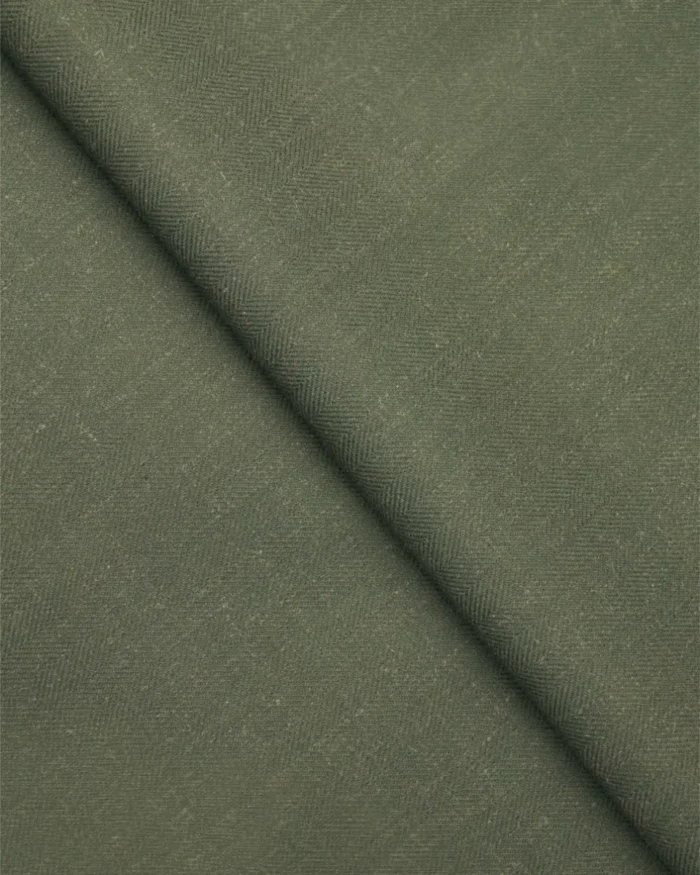 Herringbone Plains - Emerald Green Fabric Swatch - Image 2