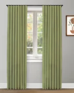 Herringbone Plains - Kiwi Green Custom Curtains