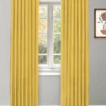 Herringbone Plains - Mineral Yellow Custom Curtains
