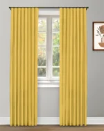 Herringbone Plains - Mineral Yellow Ripple Fold Drapes