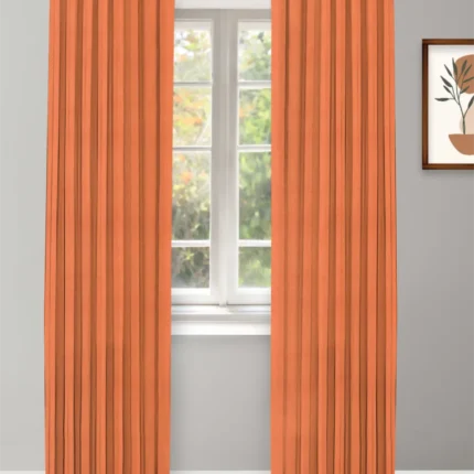 Curtains | Herringbone Plains - Curtain - Orange Carrot | Curtain Avenue