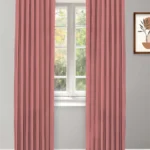 Herringbone Plains - Rose Pink Ripple Fold Drapes