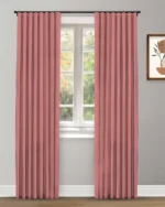 Herringbone Plains - Rose Pink Ripple Fold Drapes