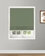 Herringbone Plains - Emerald Green Roman Shades