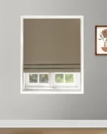 Herringbone Plains - Fossil Coffee Roman Shades