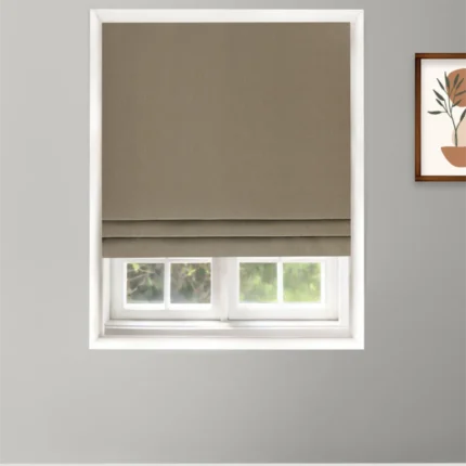 Roman Shades | Herringbone Plains - Roman - Fossil Coffee | Curtain Avenue
