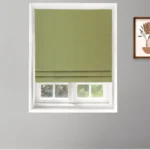 Herringbone Plains - Kiwi Green Roman Shades