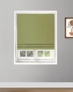 Herringbone Plains - Kiwi Green Roman Shades