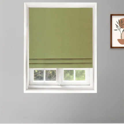 Roman Shades | Herringbone Plains - Roman - Kiwi Green | Curtain Avenue