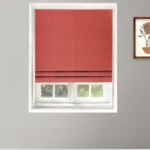 Herringbone Plains - Misty Red Roman Shades