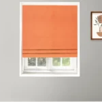 Herringbone Plains - Orange Carrot Roman Shades