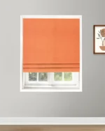 Herringbone Plains - Orange Carrot Roman Shades