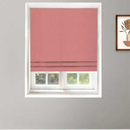 Roman Shades | Herringbone Plains - Roman - Rose Pink | Curtain Avenue