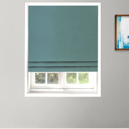 Roman Shades | Herringbone Plains - Roman -Royal | Curtain Avenue