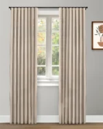 Lincoln Stripes - Graphite Ripple Fold Drapes