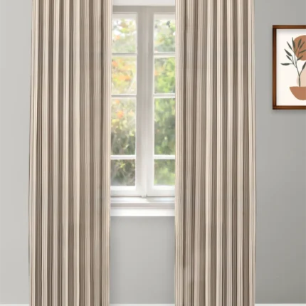 Ripple Fold Drapes | Lincoln Narrow Stripes - Graphite Curtain Shot | Curtain Avenue