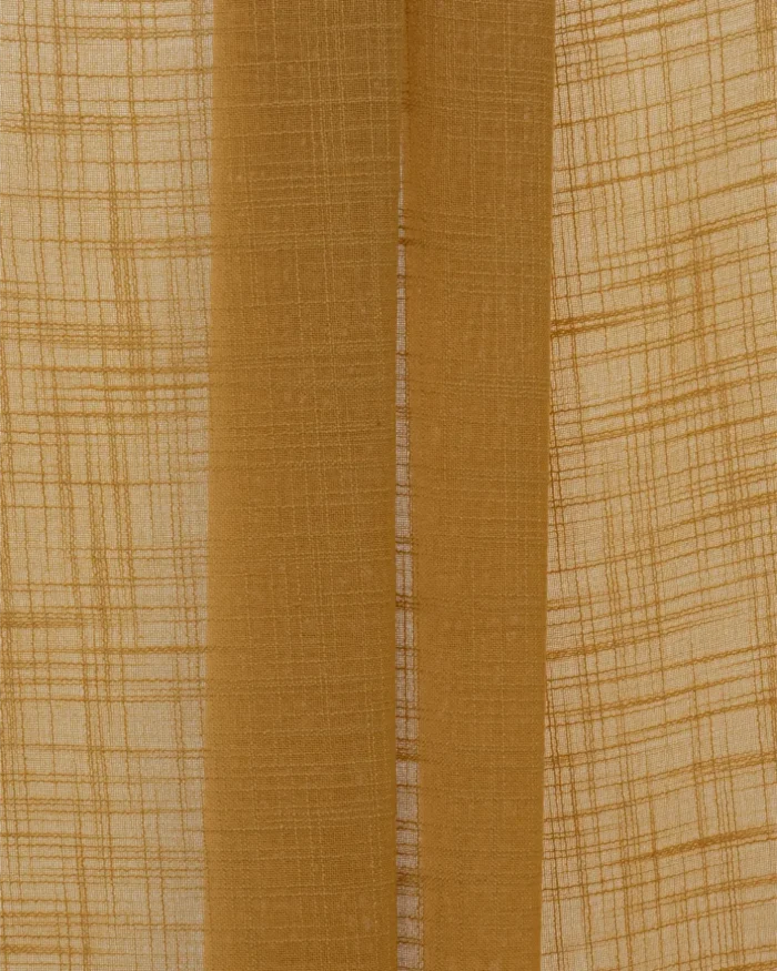 Roman Shades | Lush Linen Sheer - Gold - Folded | Curtain Avenue