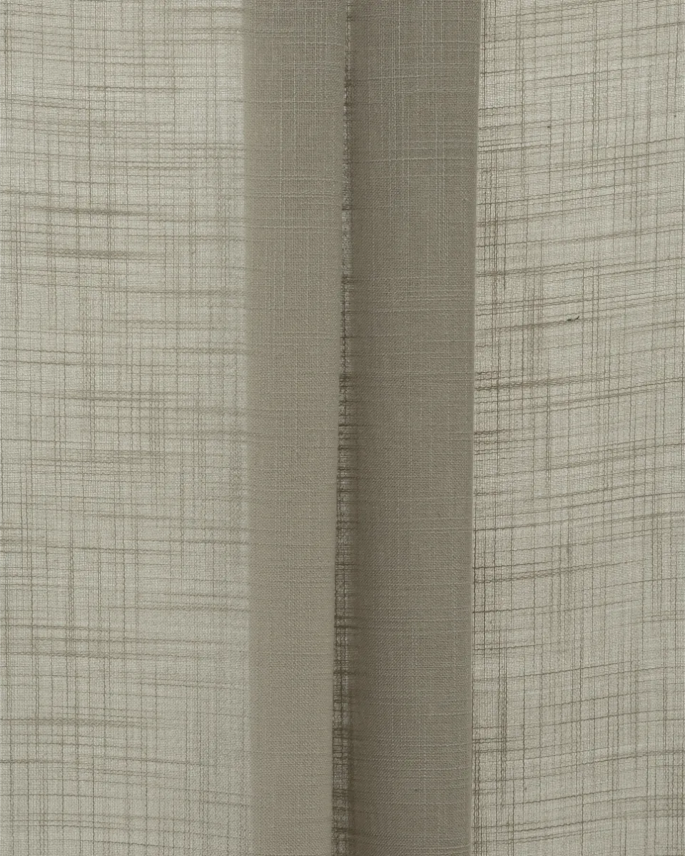 Lush Linen Sheer - Taupe - Folded Lush Linen Sheer - Taupe Roman Shades - Image 1