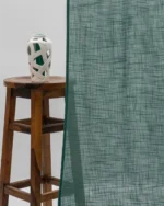 Lush Linen Sheer - Teal Ripple Fold Curtains