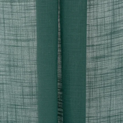 Roman Shades | Lush Linen Sheer - Teal - Folded | Curtain Avenue