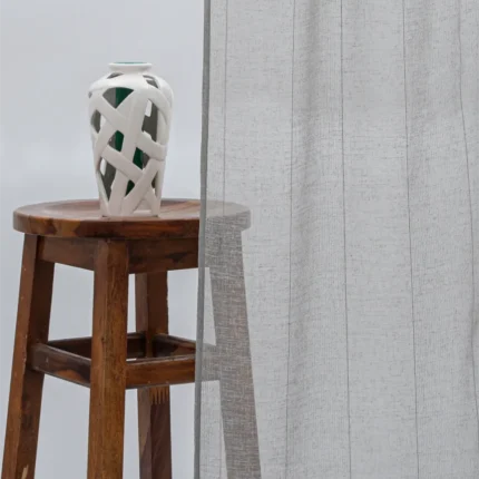 Curtains | Mercer Striped Sheer - Gray - Curtain | Curtain Avenue