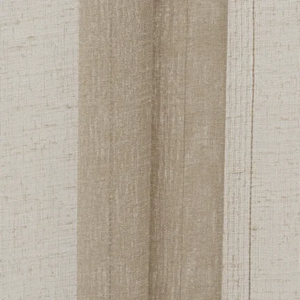 Curtains | Mercer Striped Sheer - Mocha - Folded | Curtain Avenue