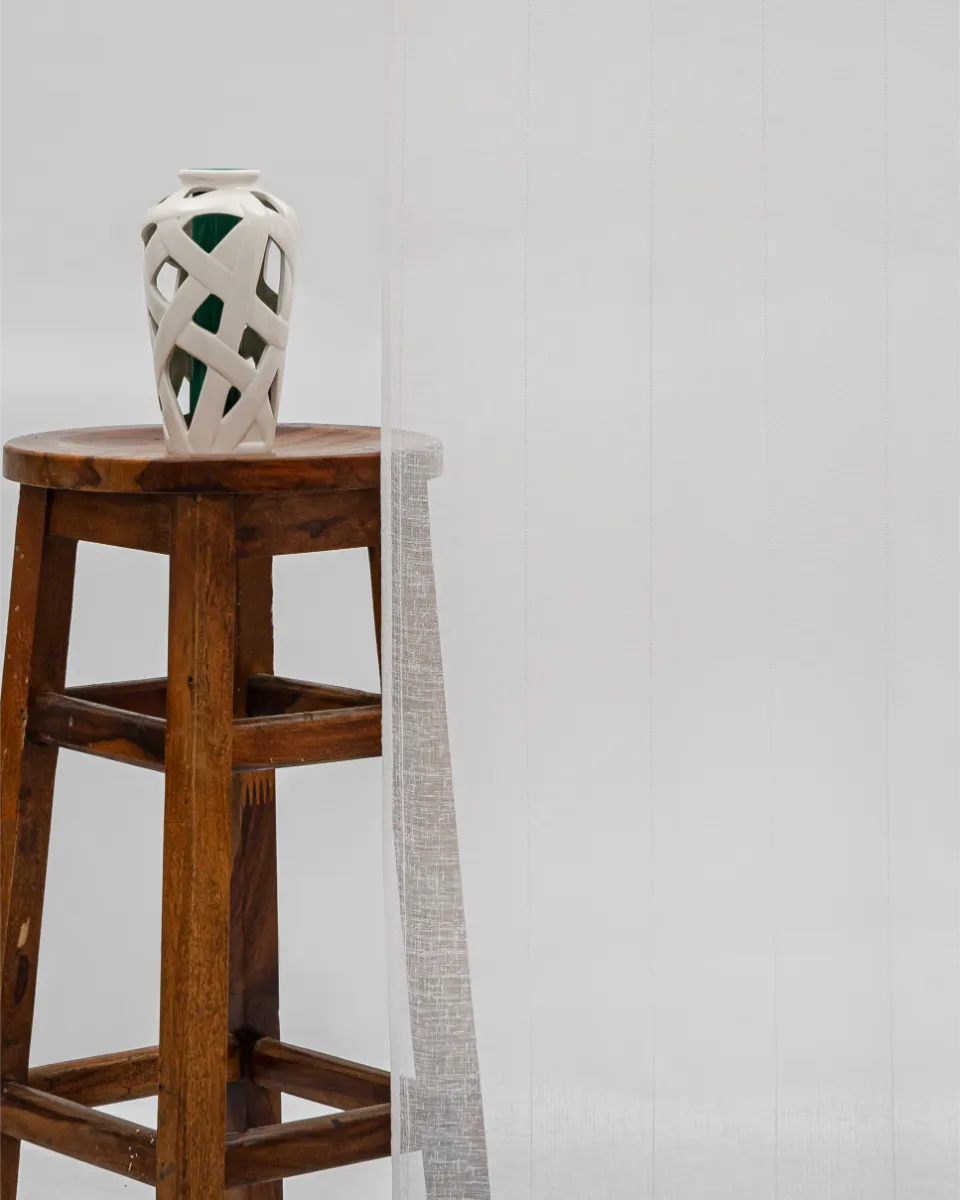 Mercer Striped Sheer - Snow - Curtain Mercer Striped Sheer Curtains - Snow - Image 1