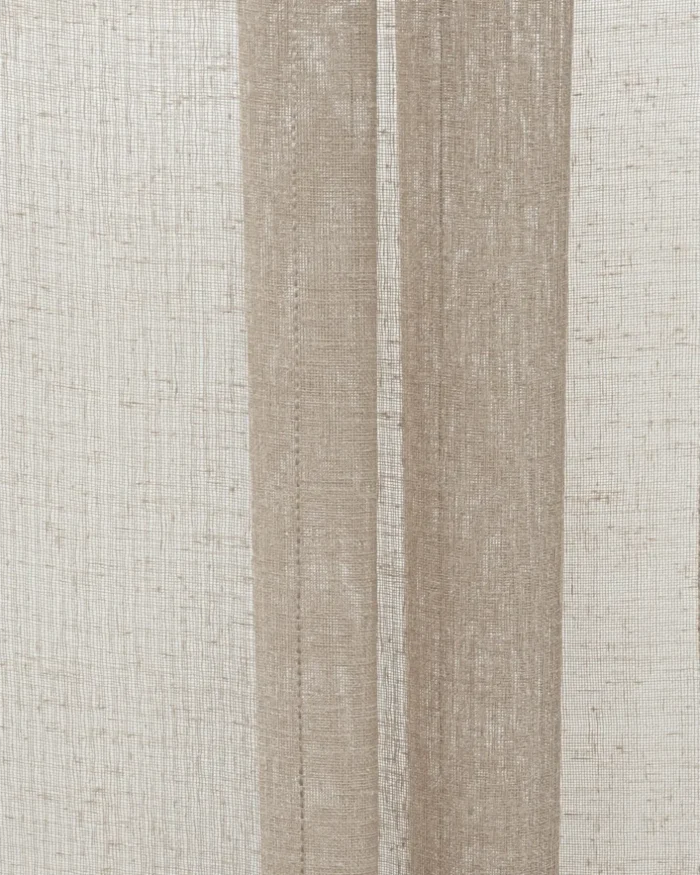 Mercer Striped Sheer Curtains- Taupe - Image 2