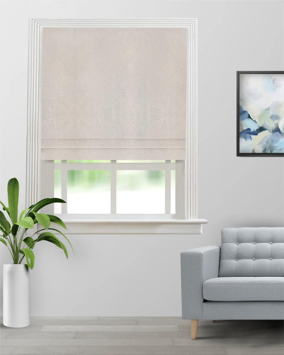 Orlando Beige - Roman Shade (Webp) Roman Shades | Orlando Beige - Roman Shade (Webp) | Curtain Avenue