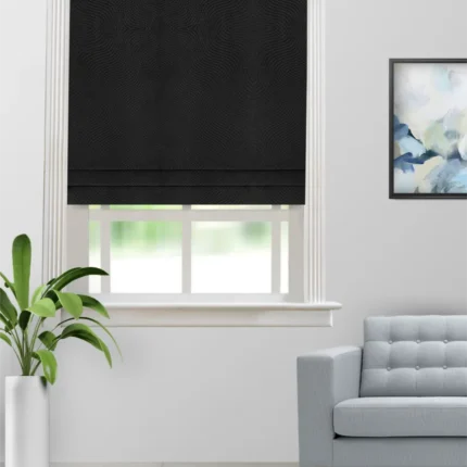 Roman Shades | Orlando Black-Roman Shade (Webp) | Curtain Avenue