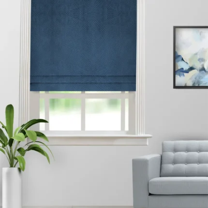 Roman Shades | Orlando Navy - Roman Shade (Webp) | Curtain Avenue