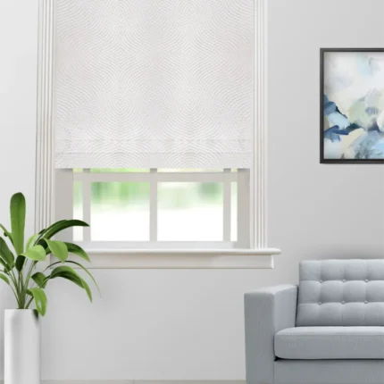 Roman Shades | Orlando White -Roman Shde (Webp) | Curtain Avenue