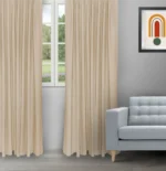 Sand Bubble - Beige Ripple Fold Drapes