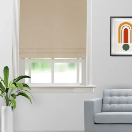 Roman Shades | Sand Bubble Beige - Roman Shade (Webp) | Curtain Avenue