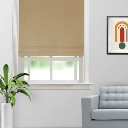 Roman Shades | Sand Bubble Gold - Roman Shade (Webp) | Curtain Avenue