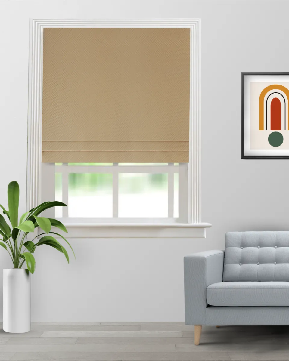 Sand Bubble Gold - Roman Shade (Webp) Sand Bubble - Gold Roman Shades - Image 1