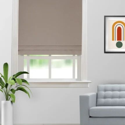 Roman Shades | Sand Bubble Taupe -Roman Shade (Webp) | Curtain Avenue