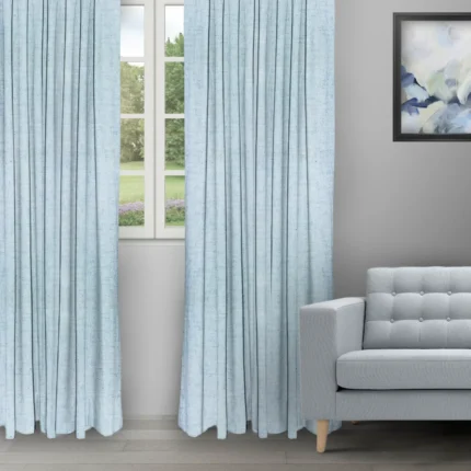 Ripple Fold Drapes | Sand Texture Aqua - Ripple Fold image | Curtain Avenue