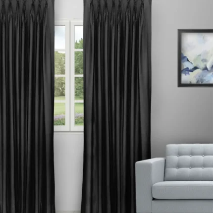 Curtains | Sand Texture Black - Curtian (Webp) | Curtain Avenue