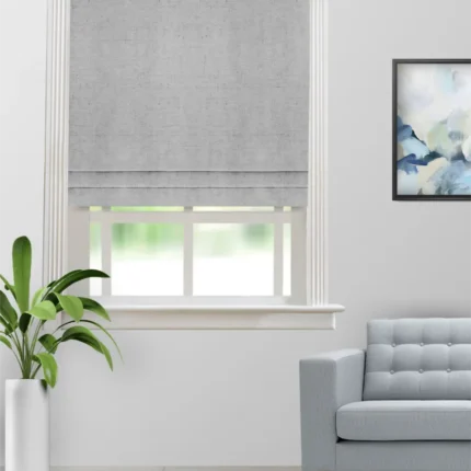 Roman Shades | Sand Texture Gray - Roman Shade (Webp) | Curtain Avenue