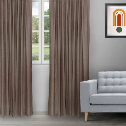 Ripple Fold Drapes | Sand Texture Mocha - Curtain image | Curtain Avenue