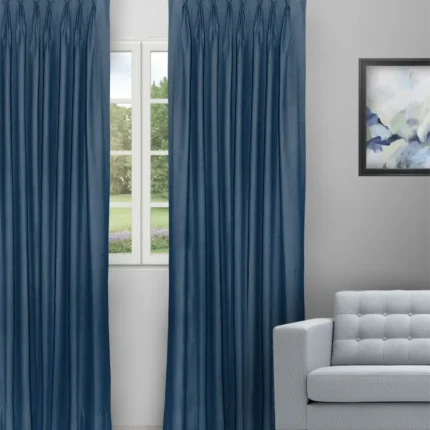 Curtains | Sand Texture Navy Blue - Curtain (Webp) | Curtain Avenue