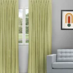 Sand Texture - Olive Green Custom Curtains