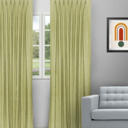 Curtains | Sand Texture Olive Green - Curtain (Webp) | Curtain Avenue