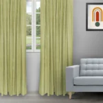 Sand Texture - Olive Green Ripple Fold Drapes