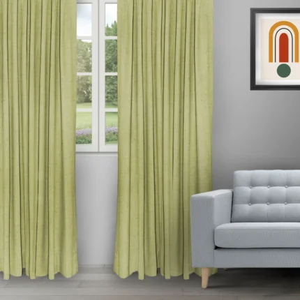 Ripple Fold Drapes | Sand Texture Olive Green - Ripple Fold image | Curtain Avenue