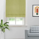 Sand Texture - Olive Green Roman Shades