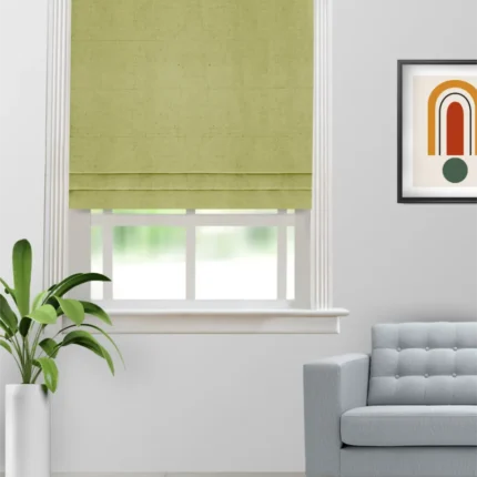 Roman Shades | Sand Texture Olive Green - Roman Shade (Webp) | Curtain Avenue
