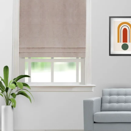 Roman Shades | Sand Texture Taupe - Roman Shade (Webp) | Curtain Avenue