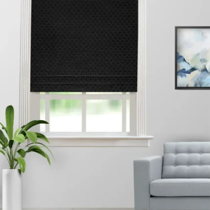 Roman Shades | Sprint Black - Roman Shade (Webp) | Curtain Avenue